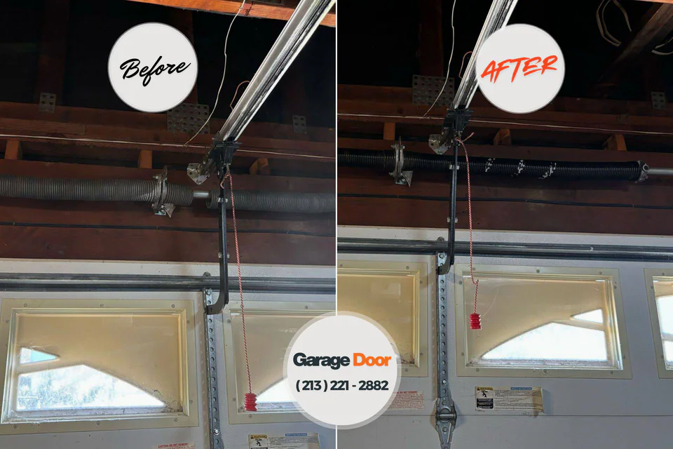 Before and after: garage door repair Portland, MI